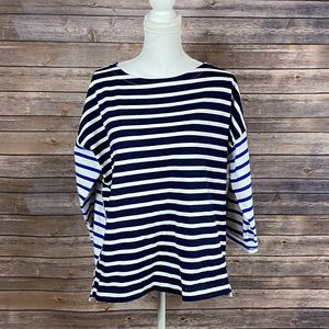 J. Crew Blue Stripe Dolman Style Top